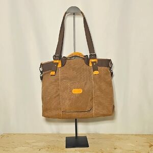 NWT K2 K-Two Womens Brown Canvas Hand Shoulder Crossbody Bag